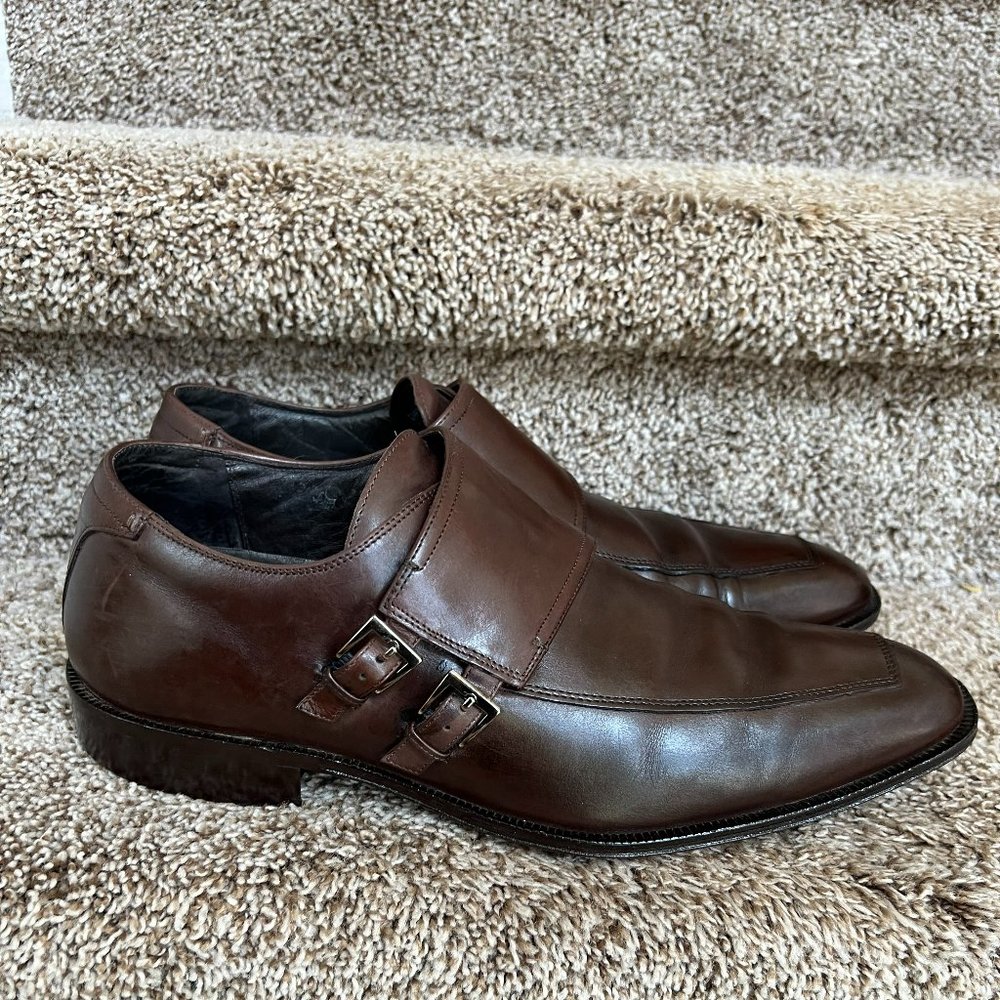 Jonathan Richards Men's Brown Double Monk Strap Leather Shoes.